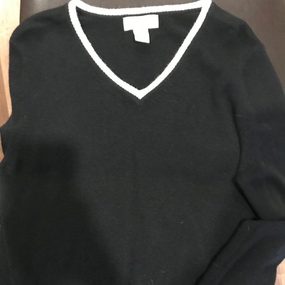 Black and white cashmere sweater
